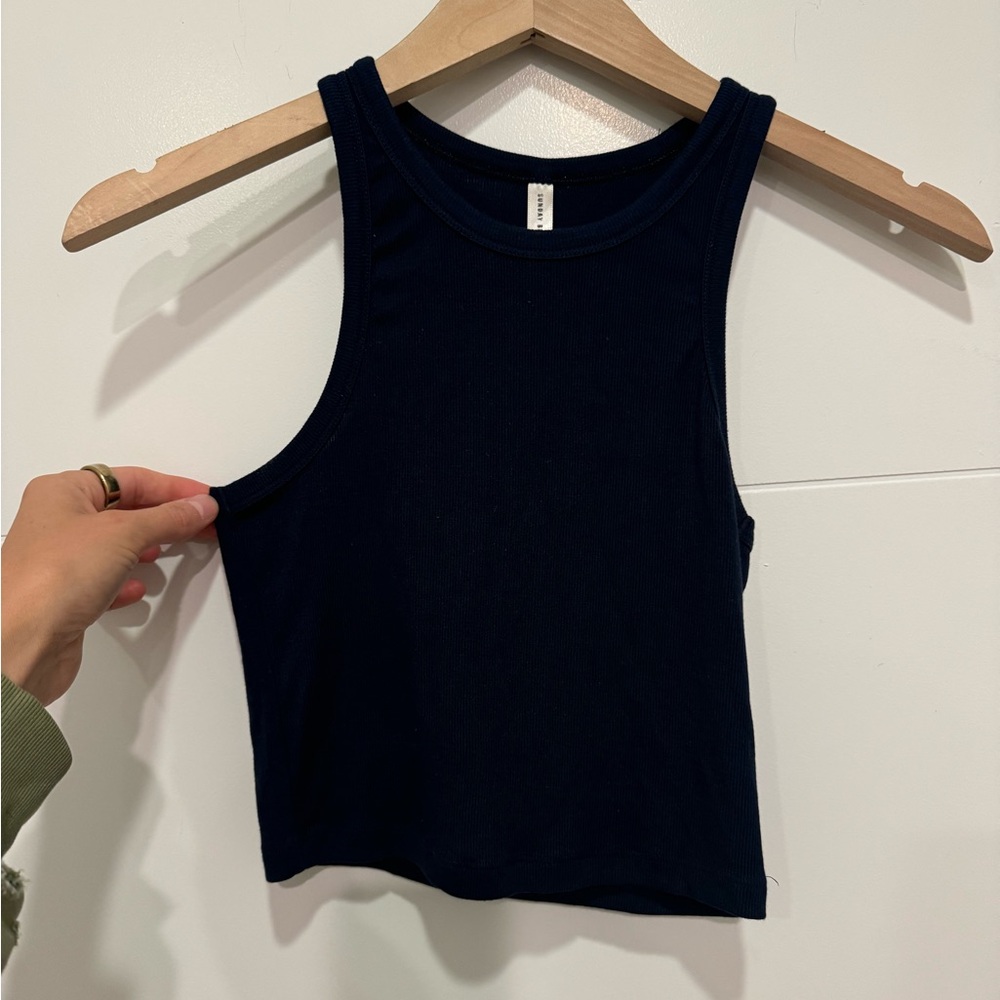 Aritzia Sunday Best HONOR TANK Oxford Navy Item no: 78462